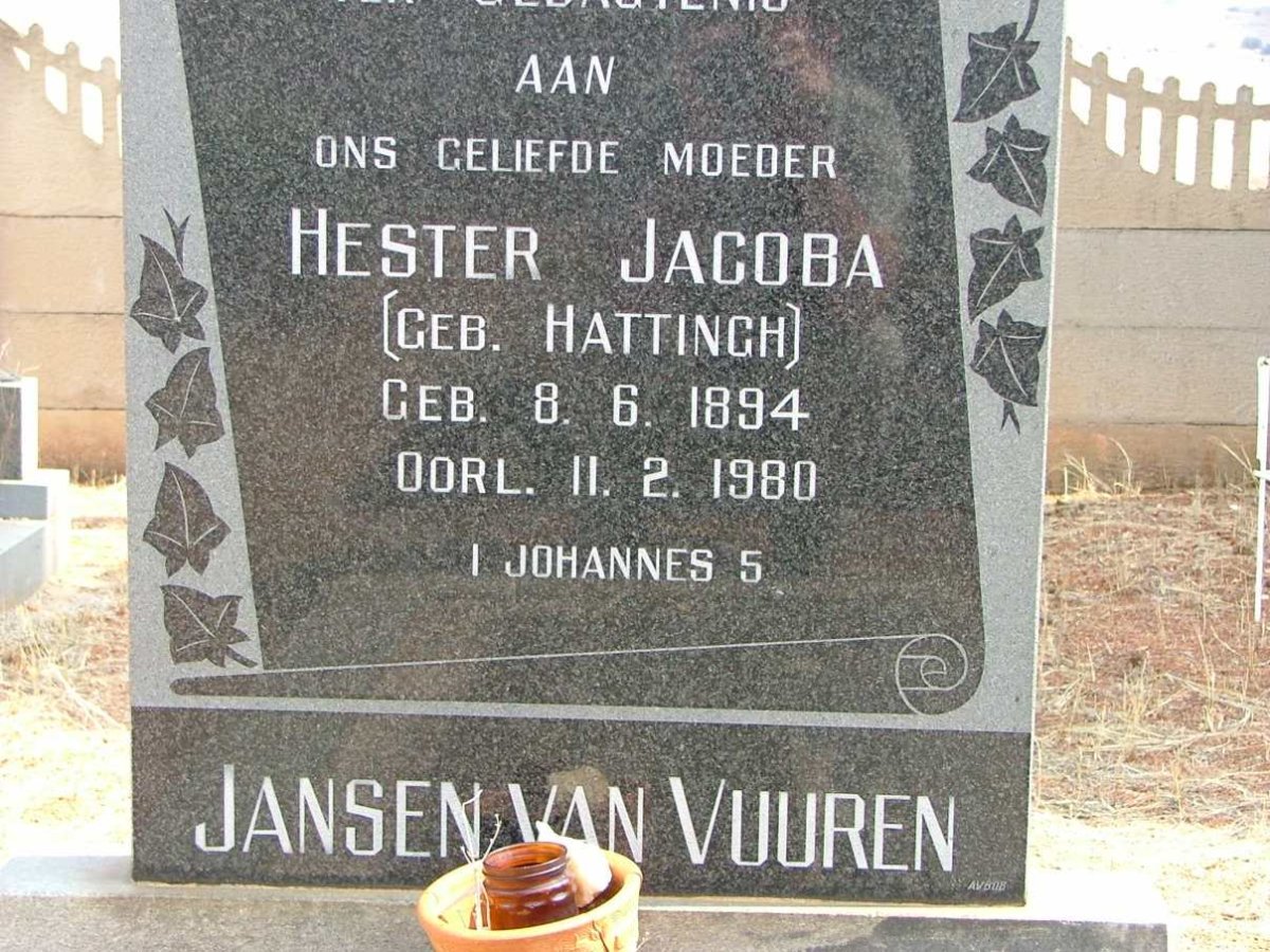 VUUREN Hester Jacoba, Jansen van nee HATTINGH 1894-1980