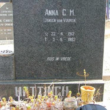 HATTINGH Anna C.M. nee JANSEN VAN VUUREN 1912-1982