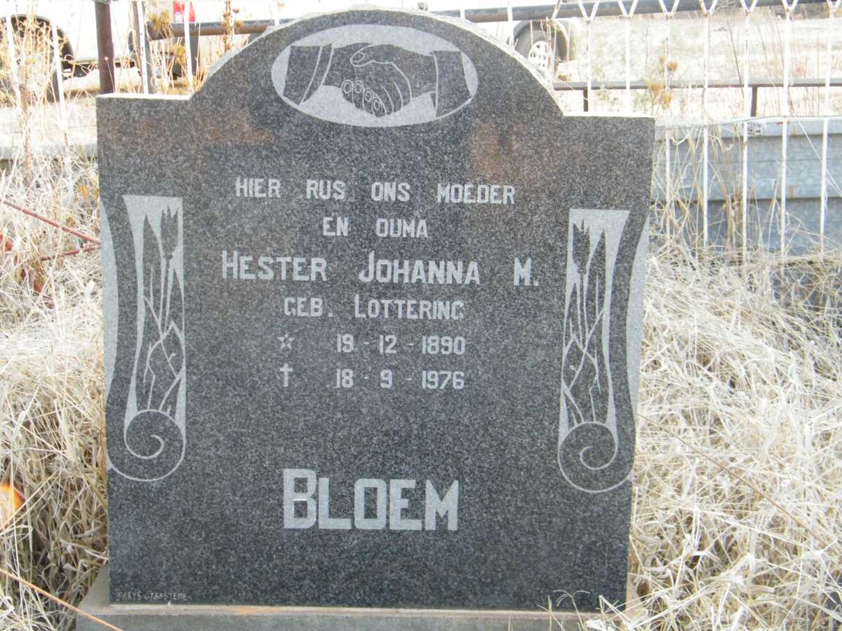 BLOEM Hester Johanna M. nee LOTTERING 1890-1976