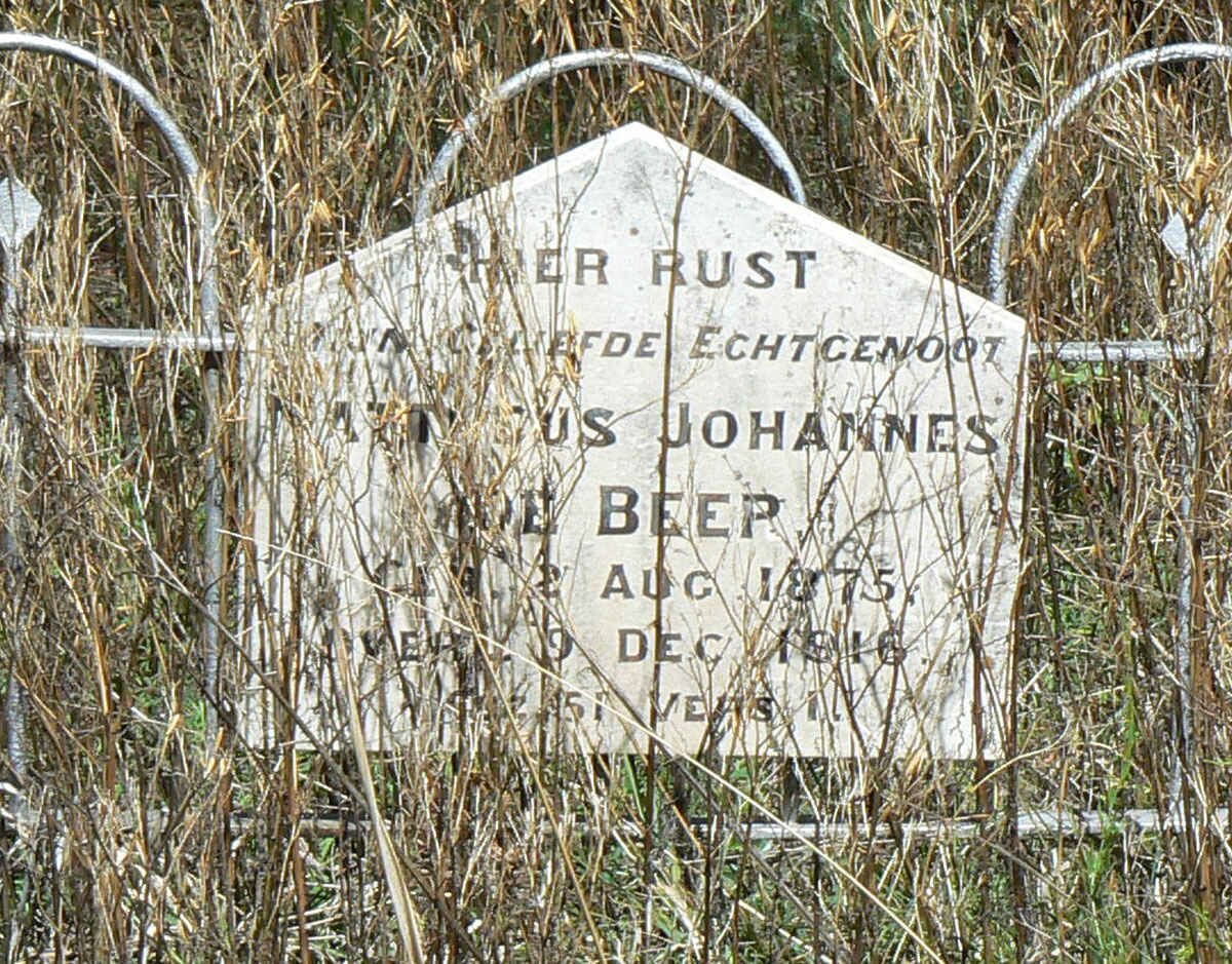 BEER Mattheus Johannes, de 1875-1916