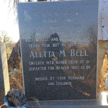 BELL Aletta M. 1928-1997