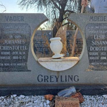 GREYLING Johannes Christoffel 1930-1989 &amp; Elsie Susanna Dorothea 1932-2016