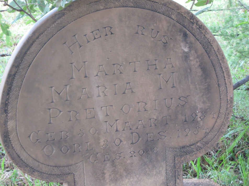 PRETORIUS Martha Maria M. 1934-1934