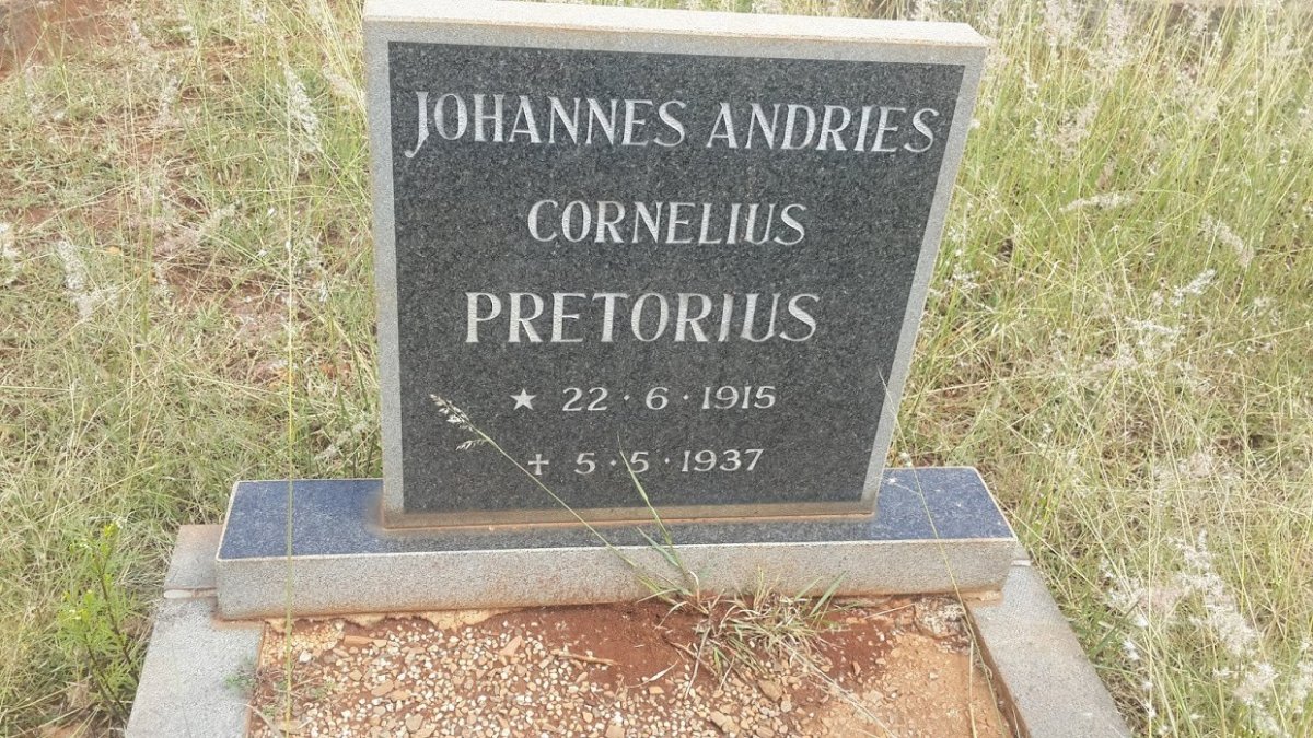 PRETORIUS Johannes Andries Cornelius 1915-1937