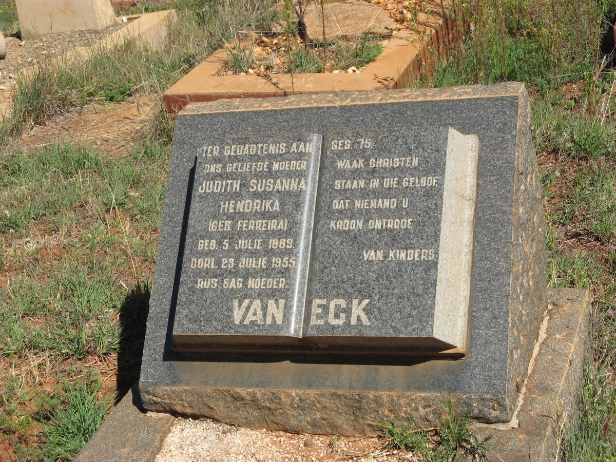 ECK Judith Susanna Hendrika, van nee FERREIRA 1889-1955