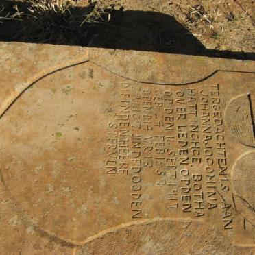 HATTINGH Johanna Jocomina nee BOTHA 1857-1917