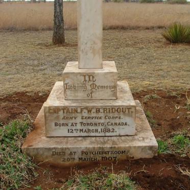 RIDOUT F.W.B. 1882-1907