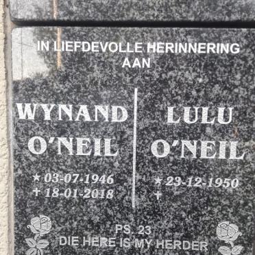 O'NEIL Wynand 1946-2018 &amp; Lulu 1950-