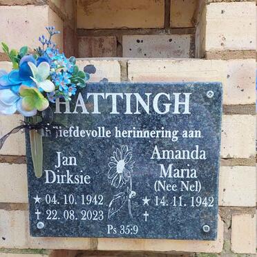 HATTTINGH Jan Dirksie 1942-2023 & Amanda Maria NEL 1942- 