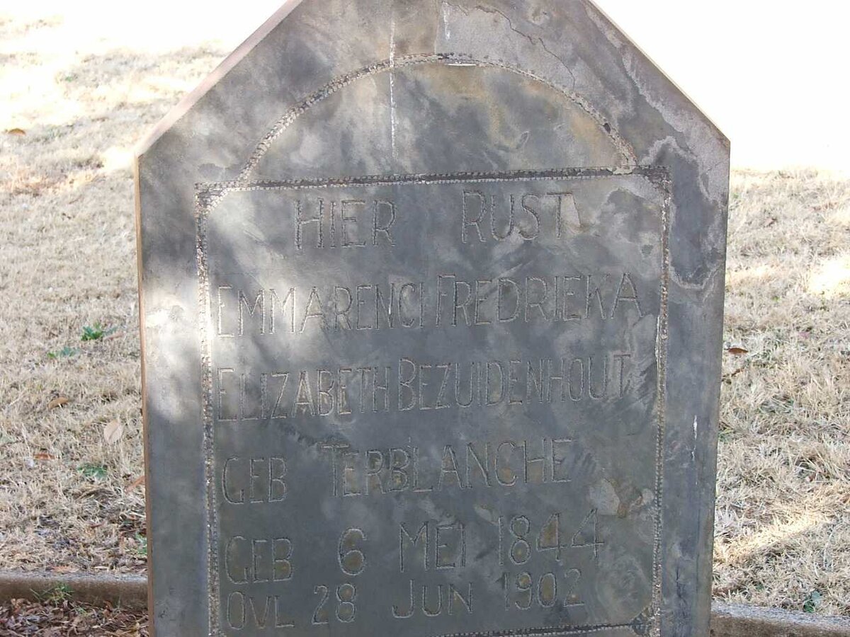 BEZUIDENHOUT Emmarenci Fredrieka Elizabeth nee TERBLANCHE 1844-1902