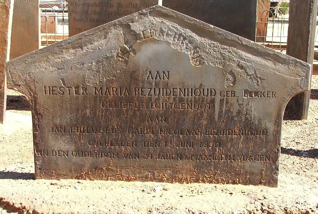 BEZUIDENHOUT Hester Maria nee BEKKER -1890