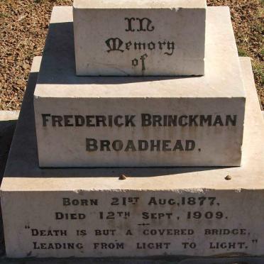 BROADHEAD Frederick Brinckman 1877-1909