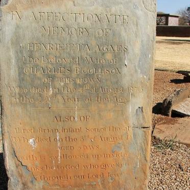 COULSON Henrietta Agnes -1875 :: COULSON Alfred Brian 1875-1875