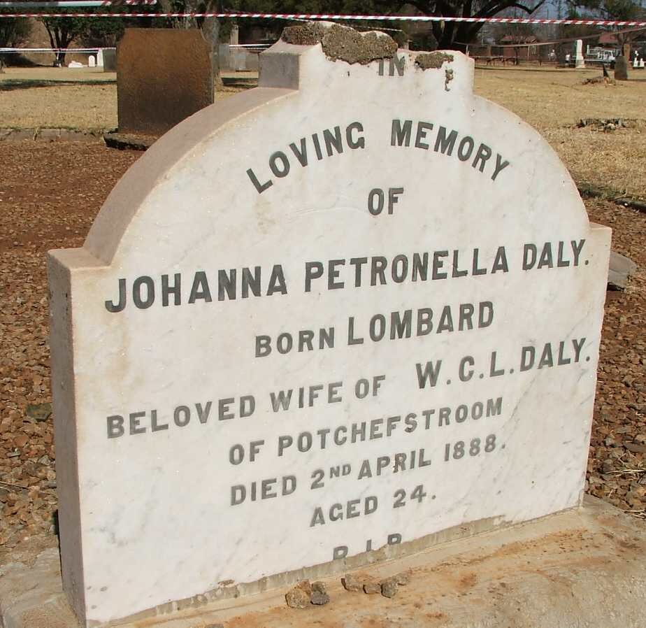 DALY Johanna Petronella nee LOMBARD -1888