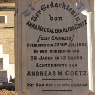 GOETZ Anna Magdalena Alida GRIMBEEK -1897