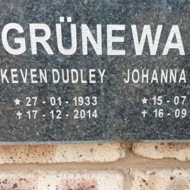 GRÜNEWALD Keven Dudley 1933-2014 &amp; Johanna Jacoba 1936-2008