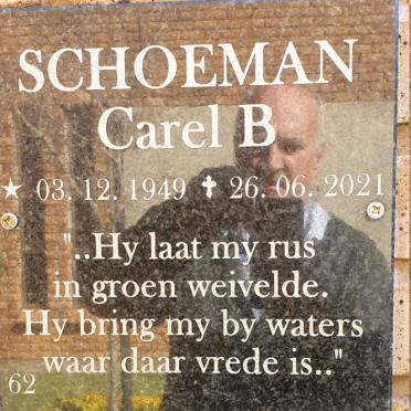 SCHOEMAN Carel B. 1949-2021