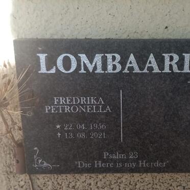LOMBAARD Fredrika Petronella 1956-2021