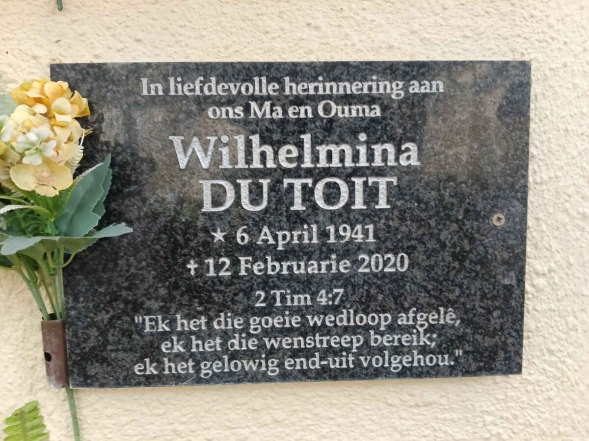 TOIT Wilhelmina, du 1941-2020