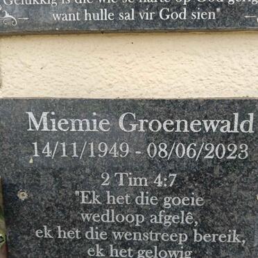 GROENEWALD Miemie 1949-2023