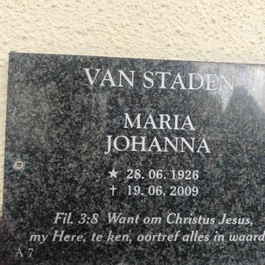 STADEN Maria Johanna, van 1926-2009