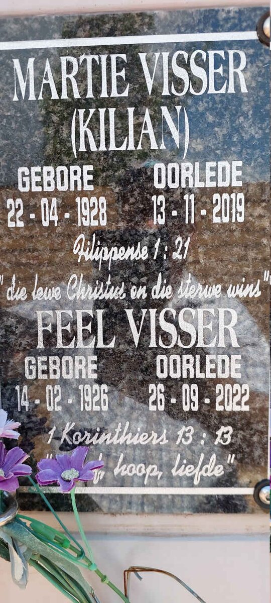 VISSER Feel 1926-2022 & Martie KILIAN 1928-2019