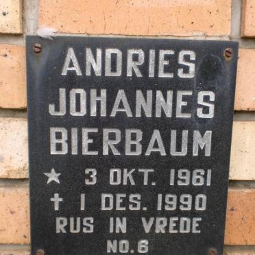 BIERBAUM Andries Johannes 1961-1990