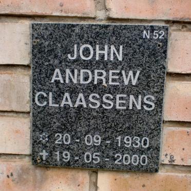 CLAASSENS John Andrew 1930-2000
