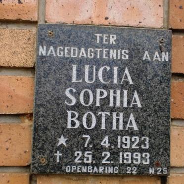BOTHA Lucia Sophia 1923-1993