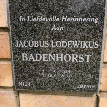 BADENHORST Jacobus Lodewikus 1934-2005