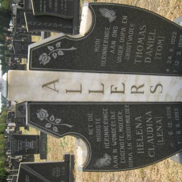 ALLERS Thomas Daniel 1922-1999 &amp; Helena Claudina 1926-1993