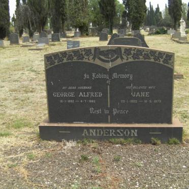 ANDERSON George Alfred 1892-1962 &amp; Jane 1892-1978