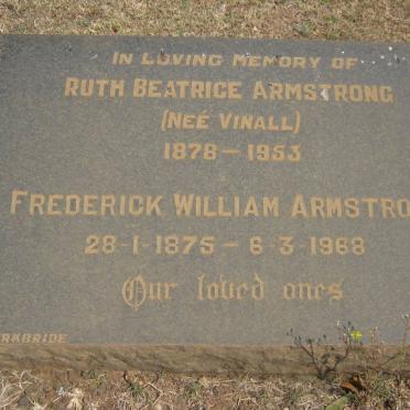 ARMSTRONG Frederick William 1875-1968 &amp; Ruth Beatrice VINALL 1878-1953