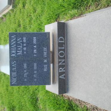 ARNOLD Nicolaas 1916-1990 &amp; Johanna Malan 1916-2009