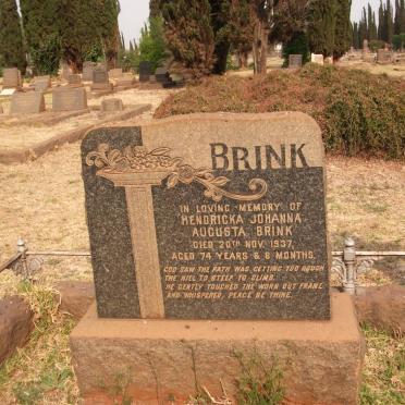BRINK Hendricka Johanna Augusta -1937