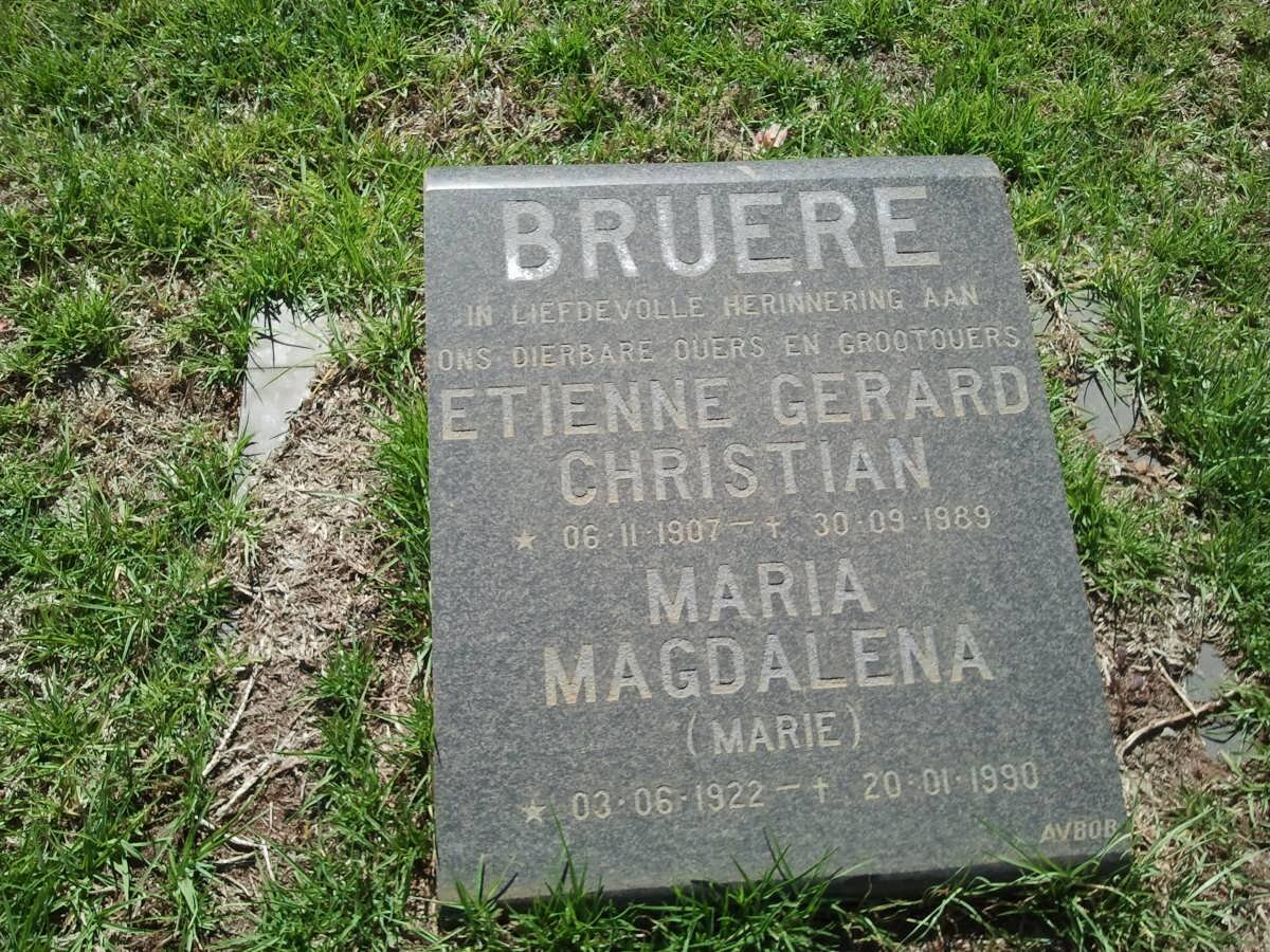 BRUERE Etienne Gerard Christian 1907-1989 &amp; Maria Magdalena 1922-1990