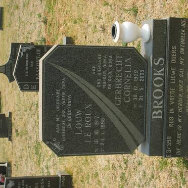 BROOKS Louw Le Roux 1917-1995 &amp; Gerbrecht Cornelia 1922-2005