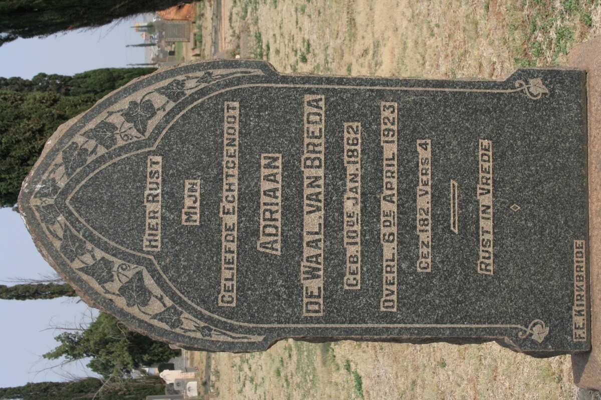 BREDA Adriaan De Waal, van 1862-1923