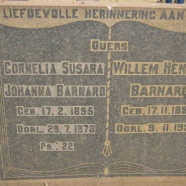 BARNARD Willem Hendrik 1889-1952 &amp; Cornelia Susara Johanna 1895-1978