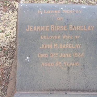 BARCLAY Jeannie Birse -1935