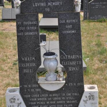 BADENHORST Willem Frederik 1928-1991 &amp; Catharina Elizabeth 1933-2004