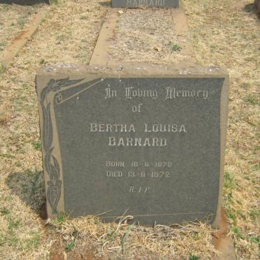 BARNARD Bertha Louisa 1878-1972