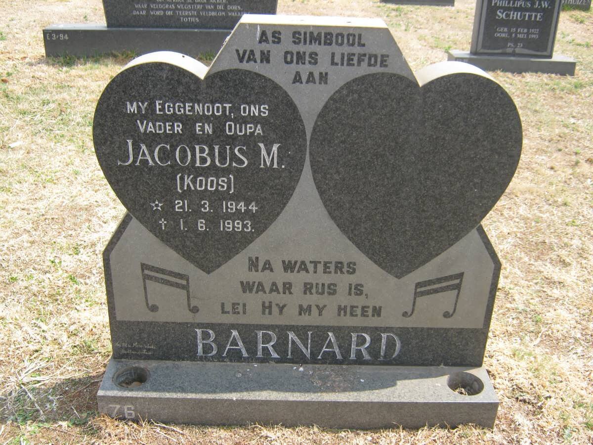BARNARD Jacobus M. 1944-1993