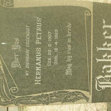 BAKKER Hermanus Petrus 1907-1969