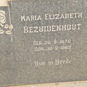 BEZUIDENHOUT Maria Elizabeth 1878-1963