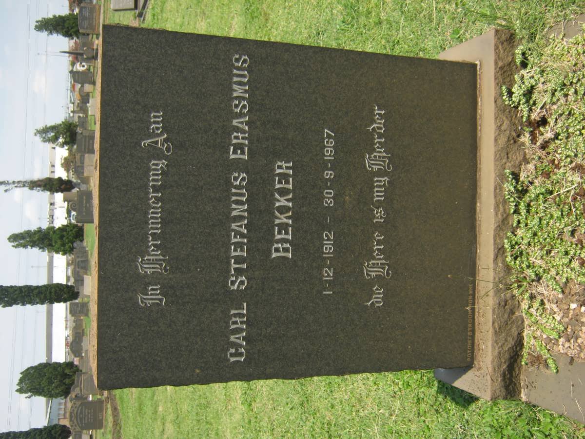 BEKKER Carl Stefanus Erasmus 1912-1967