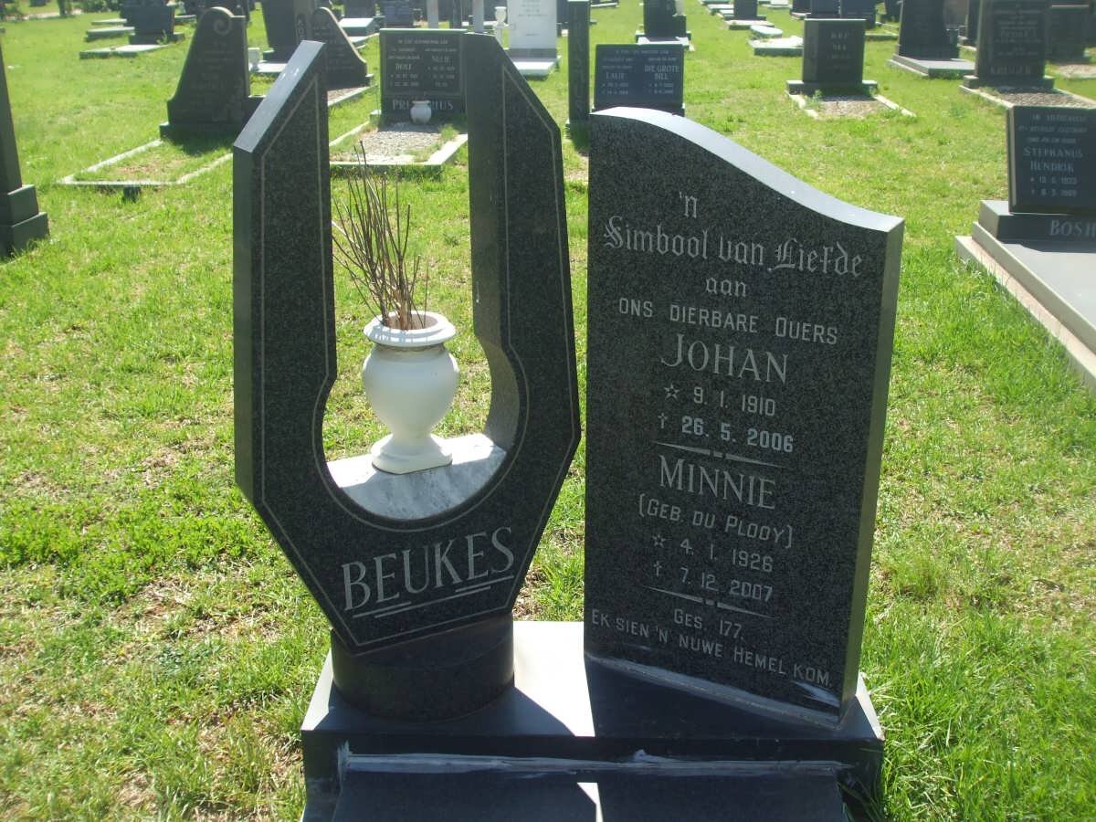 BEUKES Johan 1910-2006 &amp; Minnie DU PLOOY 1926-2007