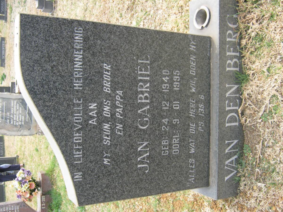 BERG Jan Gabriël, van den 1940-1995