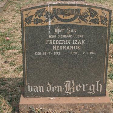 BERGH Frederik Izak Hermanus, van den 1892-1961