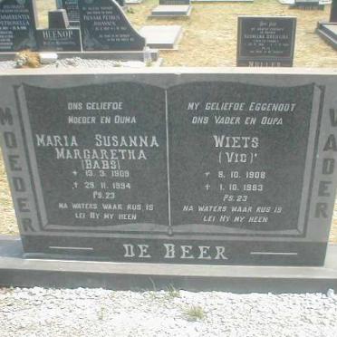 BEER Wiets, de 1908-1983 &amp; Maria Susanna Margaretha 1909-1994